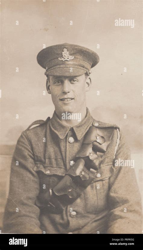 Vintage Photograph Of A Ww1 British Army Soldier Stock Photo Alamy