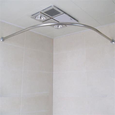 curved stainless steel retractable shower curtain rod