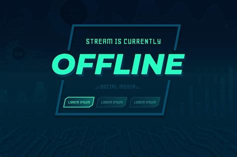 Abstract Offline Twitch Banner Template Free Vector