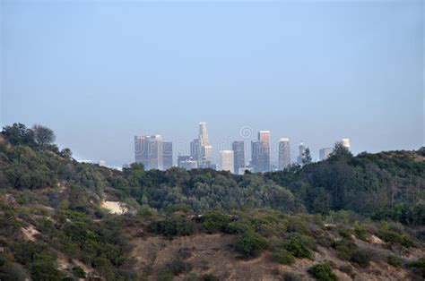 View To Doowntown Los Angeles From Griffith Park Editorial Stock Image