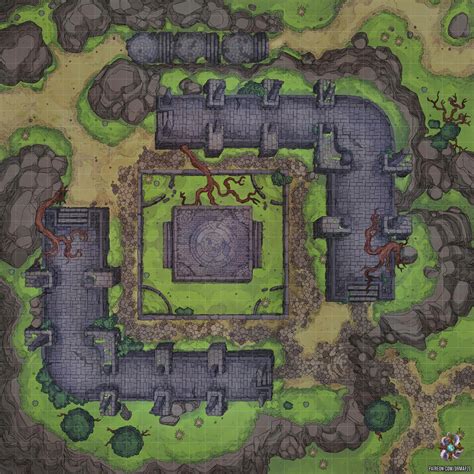 Oc Art Forest Ruins Battle Map X R Dnd
