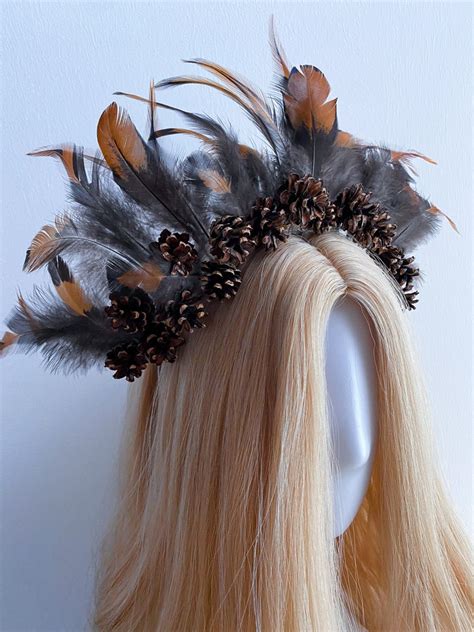 Forest Feather Crown Elves And Fairies Headpieces Etsy