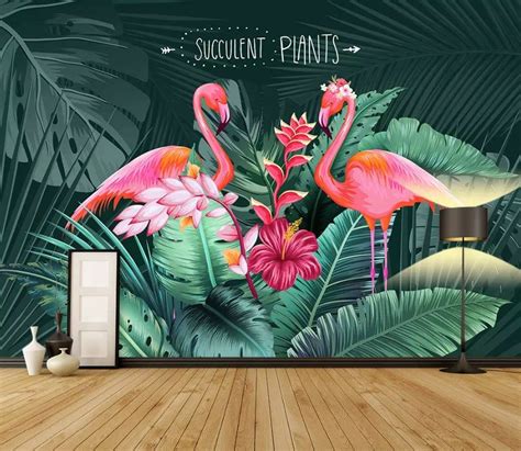 Incredible Flamingo Mural Wallpaper Ideas