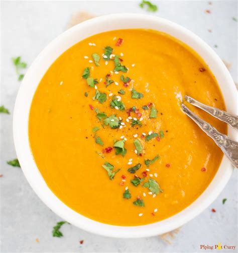 Easy Instant Pot Carrot Soup With Ginger And Coconut Milk Piping Pot Curry