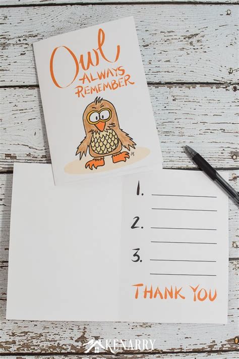 Thank You Note For Teacher Appreciation Owl Free