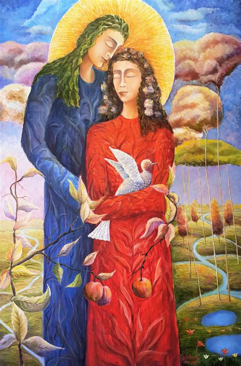 Buy In Eden Garden Adam And Eve Painting By Voldemaras Valius