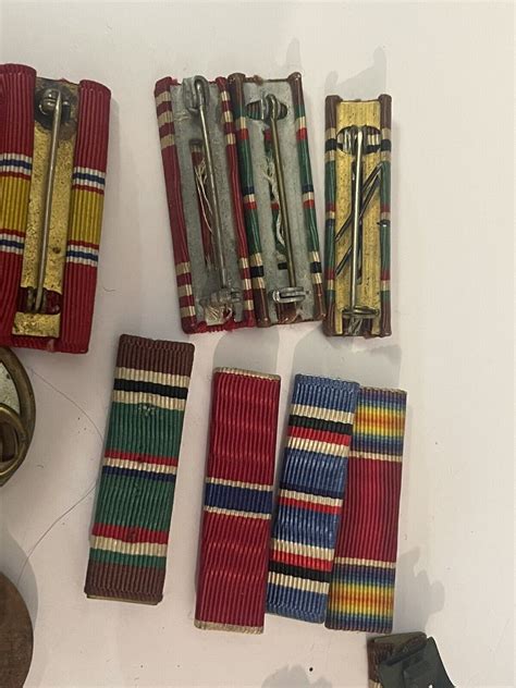 Lot Of Wwii Vintage Us Army Ribbon Bars Patches Medals Pins Military 🌺🌺