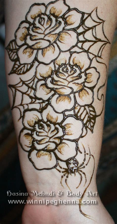 Anyone could get these done. Goth tattoo winnipeg henna roses spider | Hasina Mehndi & Bo… | Flickr