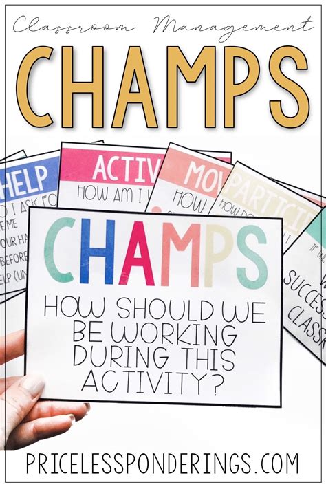 Champs Classroom Management Posters Are Easy To Use And Are Perfect For