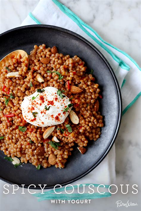 Return to a boil, reduce heat, cover and simmer 2 minutes or until all broth is absorbed. Spicy Couscous with Yogurt | Recipe | Recipes, Healthy ...
