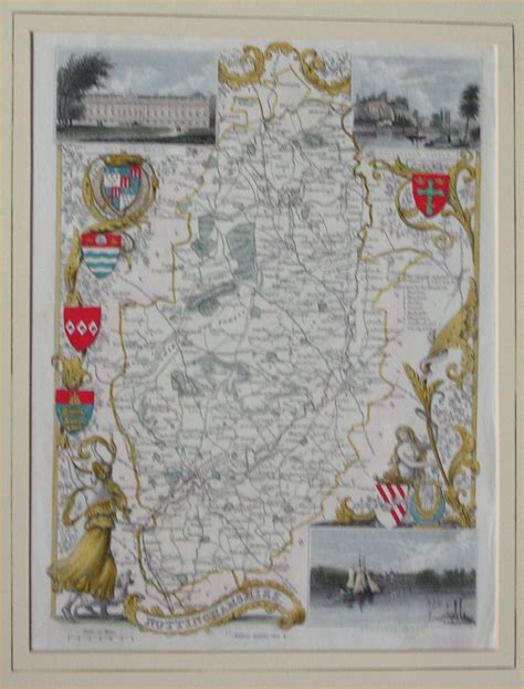 Antique Map Of Nottinghamshire Moule