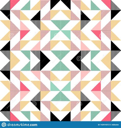 Vector Modern Seamless Colorful Geometry Triangle Pattern Color