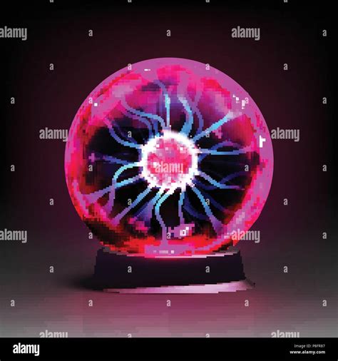 Stock Vector Illustration Realistic Plasma Globe Electric Sphere