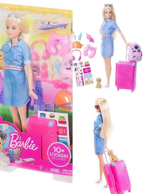 Ready Stock 2021 Mattel Fwv25 Barbie Travel Doll Hobbies And Toys