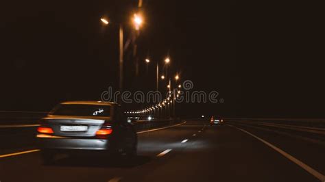 Night Road And Lonely Car Stock Image Image Of Brand 131991921