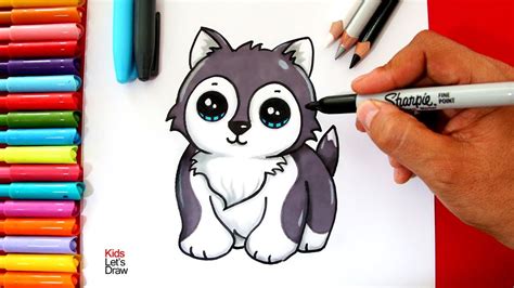 Como Dibujar Un Perro Husky Kawaii Theneave