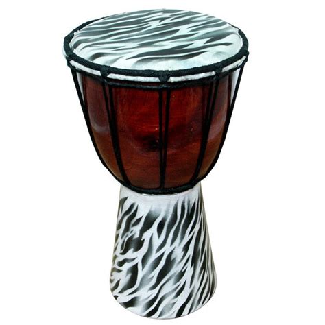 Shop Handmade 12 Inch Zebra Skin Pattern Djembe Drum Indonesia Free