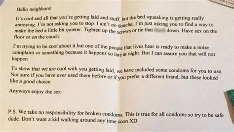 Neighbours Send Amusing Letter To Man Having Loud Sex