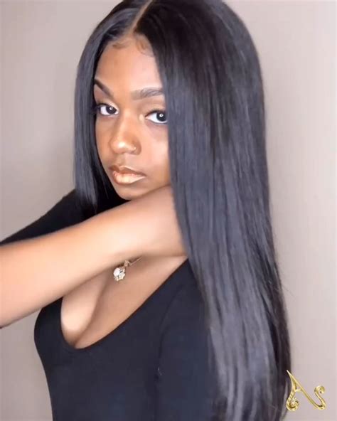 Long Silky Straight Weave W Middle Part Video Sew In Straight Hair
