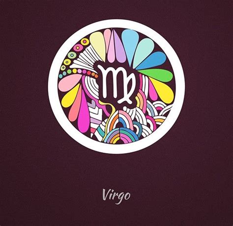 The Zodiac Sign Virgo Is Surrounded By Colorful Designs
