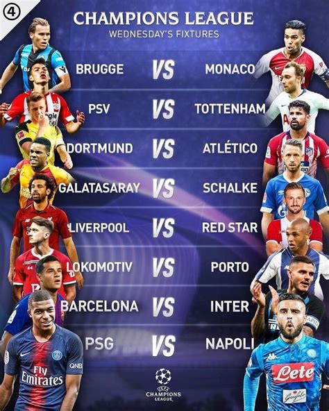 Uefa champions league fixtures this week (all 1945 gmt): Uefa Champions League Wednesday´s Fixtures best of uefa ...
