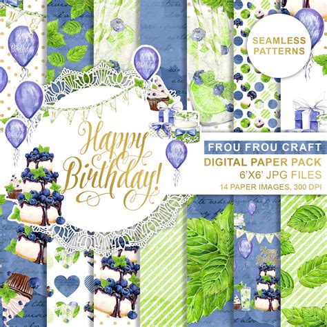 Birthday Paper Pack Happy Birthday Scrapbook Papers Party