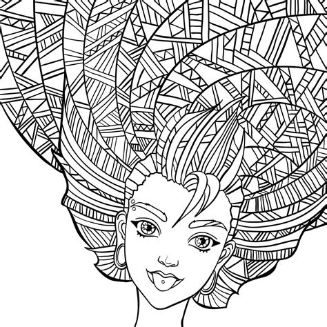 Your child can draw in a face to go with this. Curly Hair Coloring Pages at GetColorings.com | Free ...