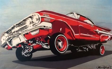 Chevrolet Impala Lowrider Graffiti Stencil Art On Canvas Was Part Of