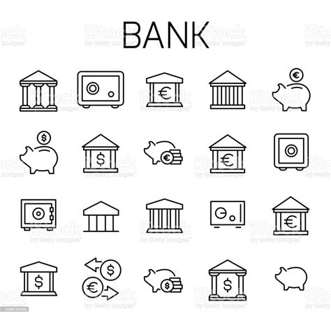 Bank Related Vector Icon Set Stock Illustration Download Image Now
