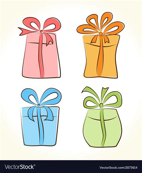 Gift boxes are available in many different styles. Cartoon gift boxes collection Royalty Free Vector Image