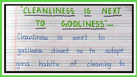 Essay On Cleanliness Is Next To Godlinessshort Essay On Cleanliness