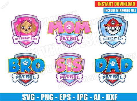 Download Pin en Paw Patrol SVG & PNG Clipart Cut Files Birthday