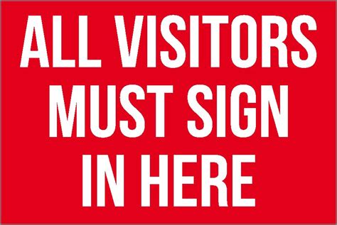 Visitors Sign In Sign