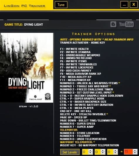 Dying Light Free Cheat Trainer 30 All Hacks
