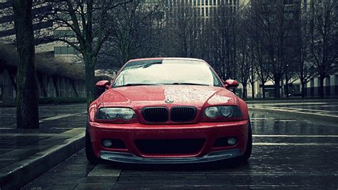 Wallpaper Bmw M3 E46 Front View Rain Free Pictures On Fonwall