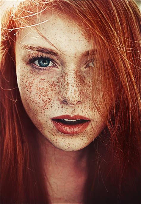 X Freckles Redhead Women Blue Eyes Portrait Wallpaper