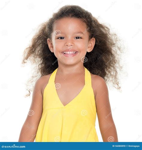 Cute Small Girl Wearing A Yellow Summer Dress Stock Photo Image Of