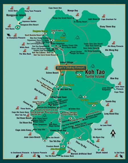 Map Of Bans Diving Resort Koh Tao