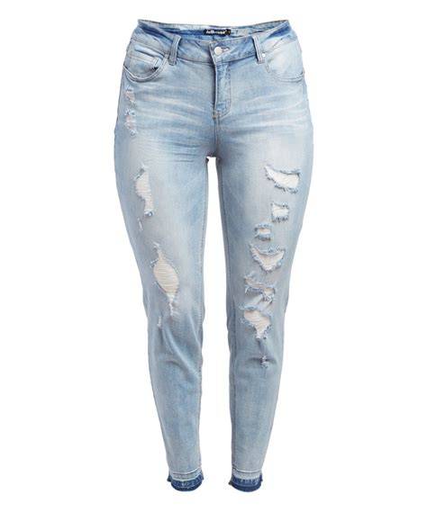 Take A Look At This Snowy Blue Distressed Skinny Jeans Plus Today