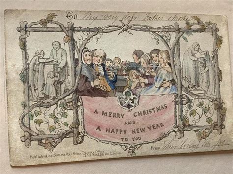 Father christmas on christmas cards. World's first printed Christmas card revealed in Charles Dickens exhibition | Jersey Evening Post