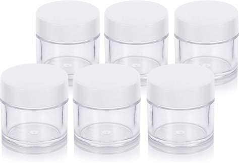 Juvitus Clear Thick Wall Acrylic Travel Refillable Pot Container Jar With White Foam Lined Lid