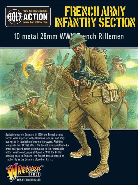 Bolt Action Wwii Wargame Allies French Army Infantry Section Miniatures