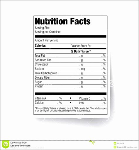 Blank Nutrition Facts Template Word Portal Tutorials