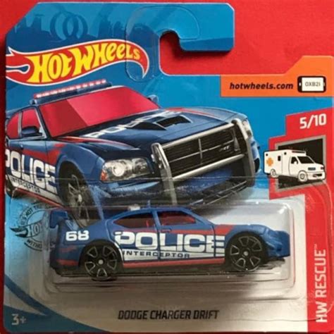 Hot Wheels Dodge Charger Drift Police Car Blue Hw Rescue Rare Etsy