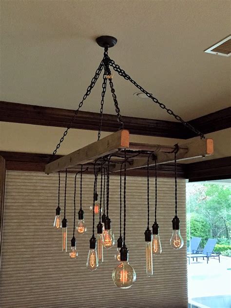 Ladder Pot Rack Converted To Chandelier By Client