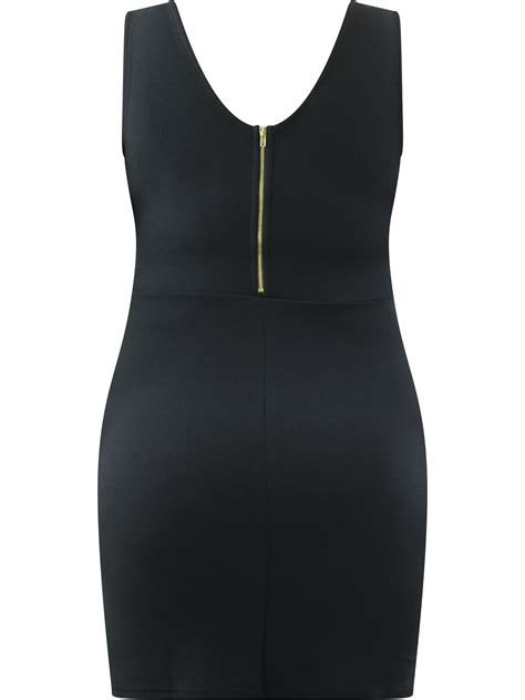 black asymmetric plus size mini dress luxury divas