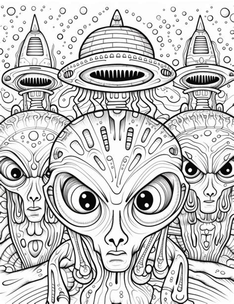 Premium Photo A Black And White Drawing Of Aliens And Aliens In A