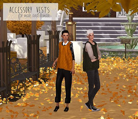 Sims 4 Ccs The Best Ts3 Accessory Vests Conversion For Males And