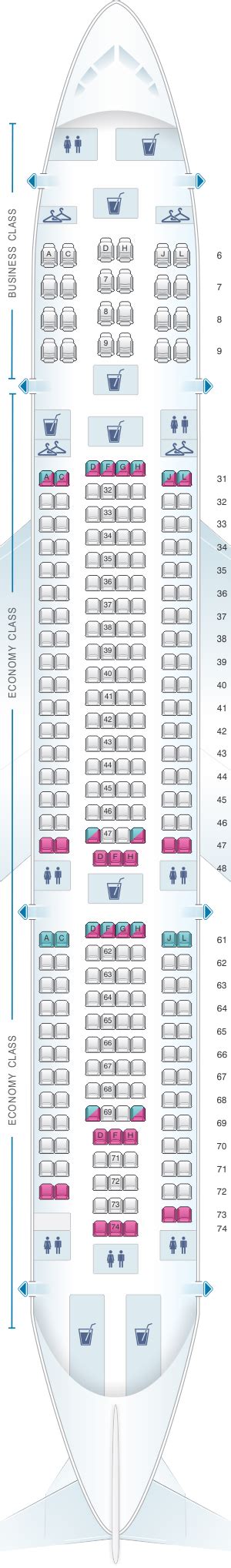 Seat Map China Eastern Airlines Airbus A330 200 264pax Seatmaestro