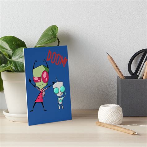 Invader Zim And Gir Doom Art Board Print For Sale By 1squarepear Redbubble